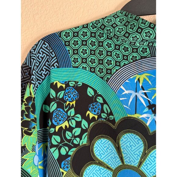 NWT Bob Mackie Wearable Art Open Front Cardigan Floral Geometric Print - Picture 7 of 9